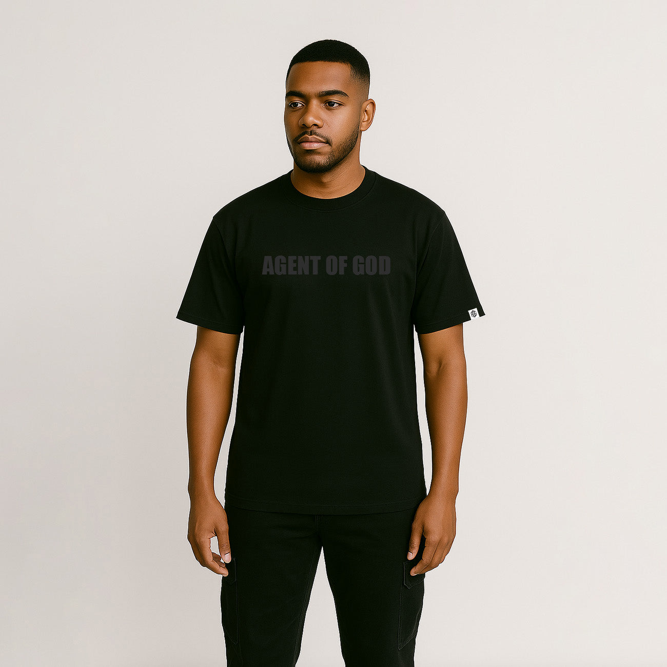 Agent of God T-shirt - Black / Black