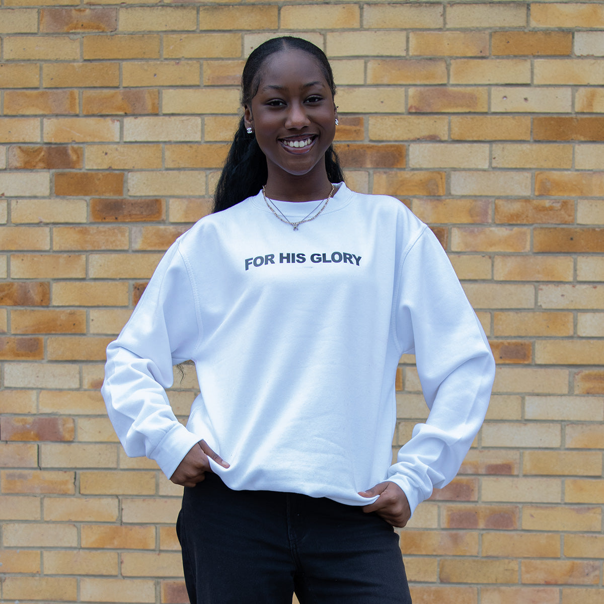 For His Glory Sweatshirt - White