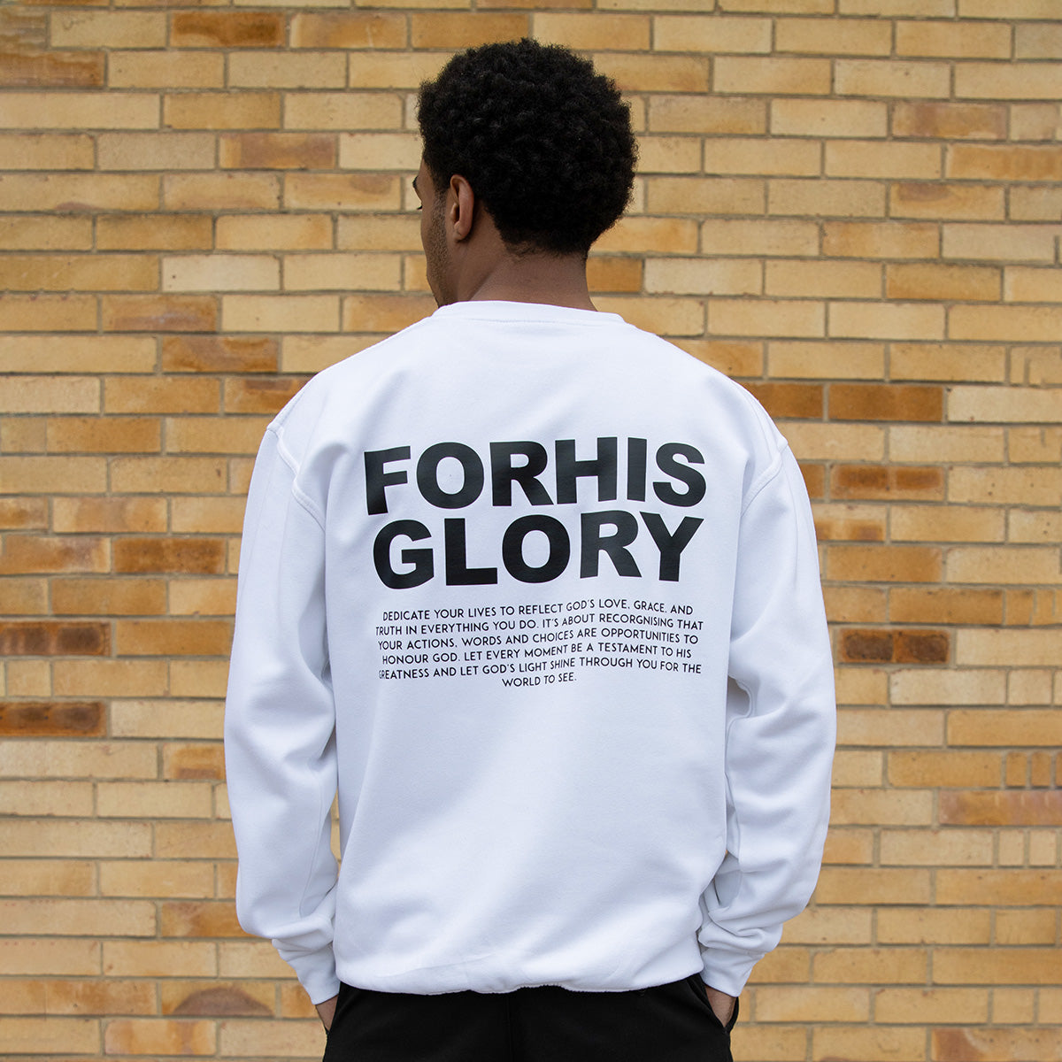 For His Glory Sweatshirt - White