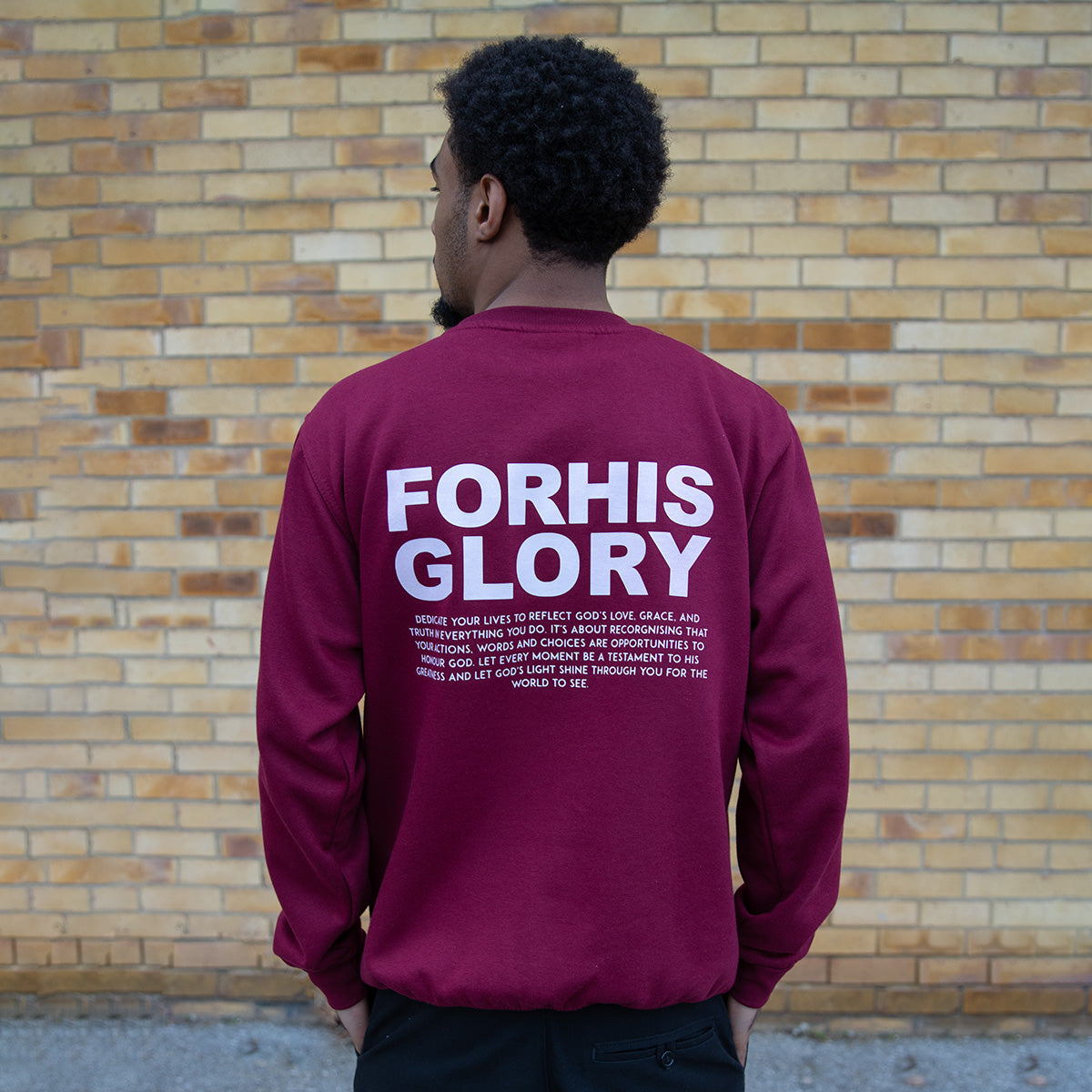 For His Glory Sweatshirt - Burgundy