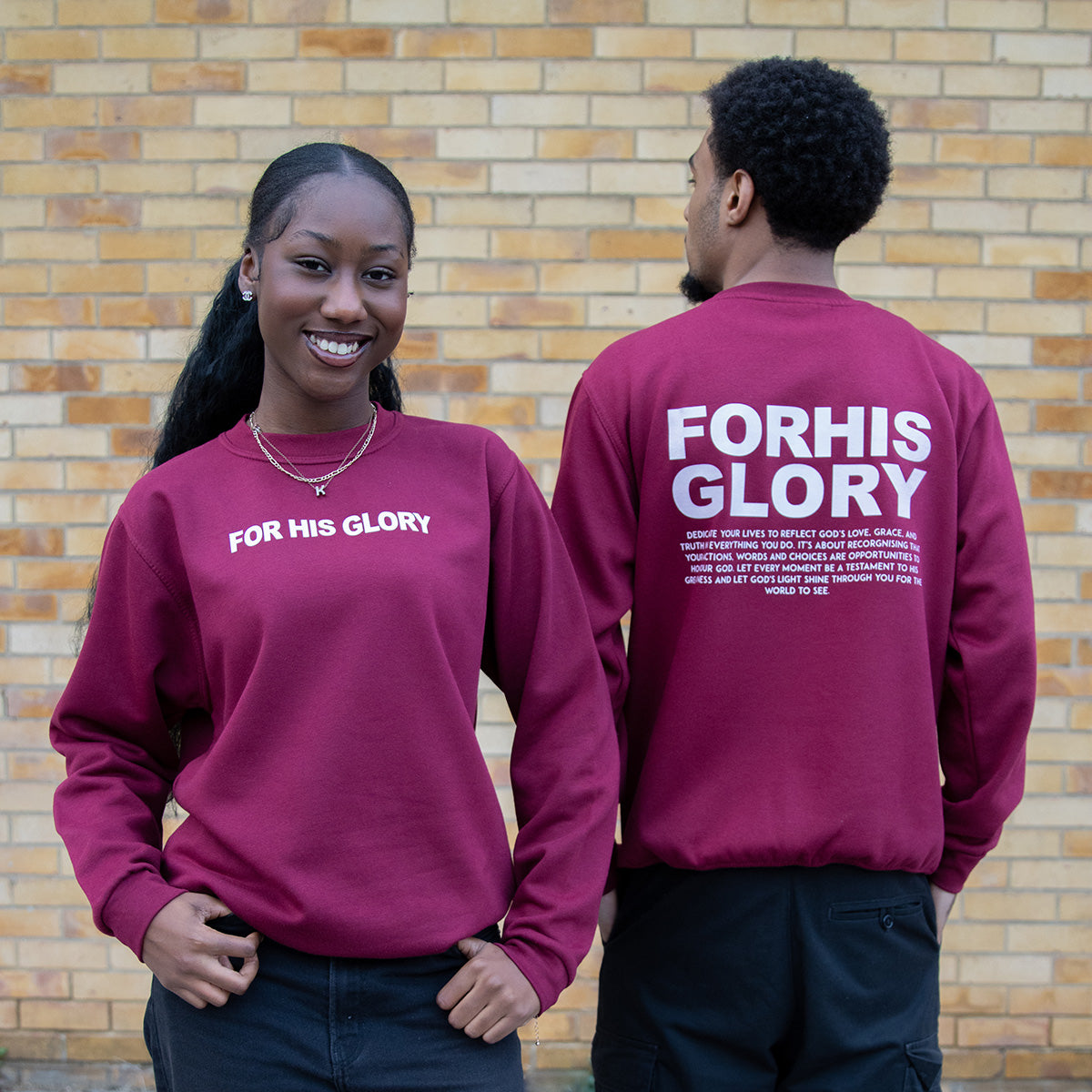 For His Glory Sweatshirt - Burgundy