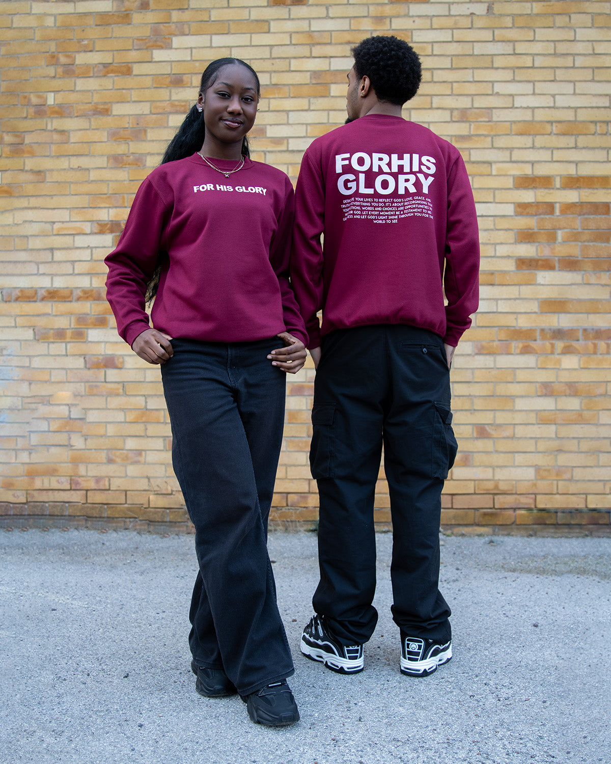 For His Glory Sweatshirt - Burgundy